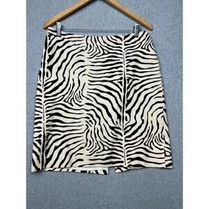 J. McLaughlin Sagamore Velvet Zebra Mini Pencil Skirt 10 y2k 90s mob wife
